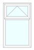 Sterlingbuild Synseal Fixed White uPVC Window with Top Opener 62x105cm